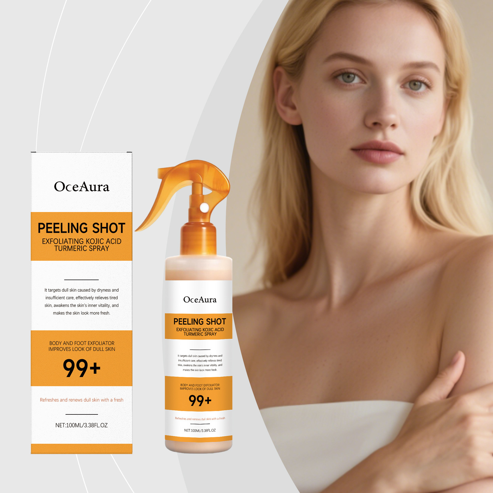 コウジ酸ターメリックスプレー角質除去剤肌を滑らかにする穏やか - Skincare Glowing のレビューと価格
