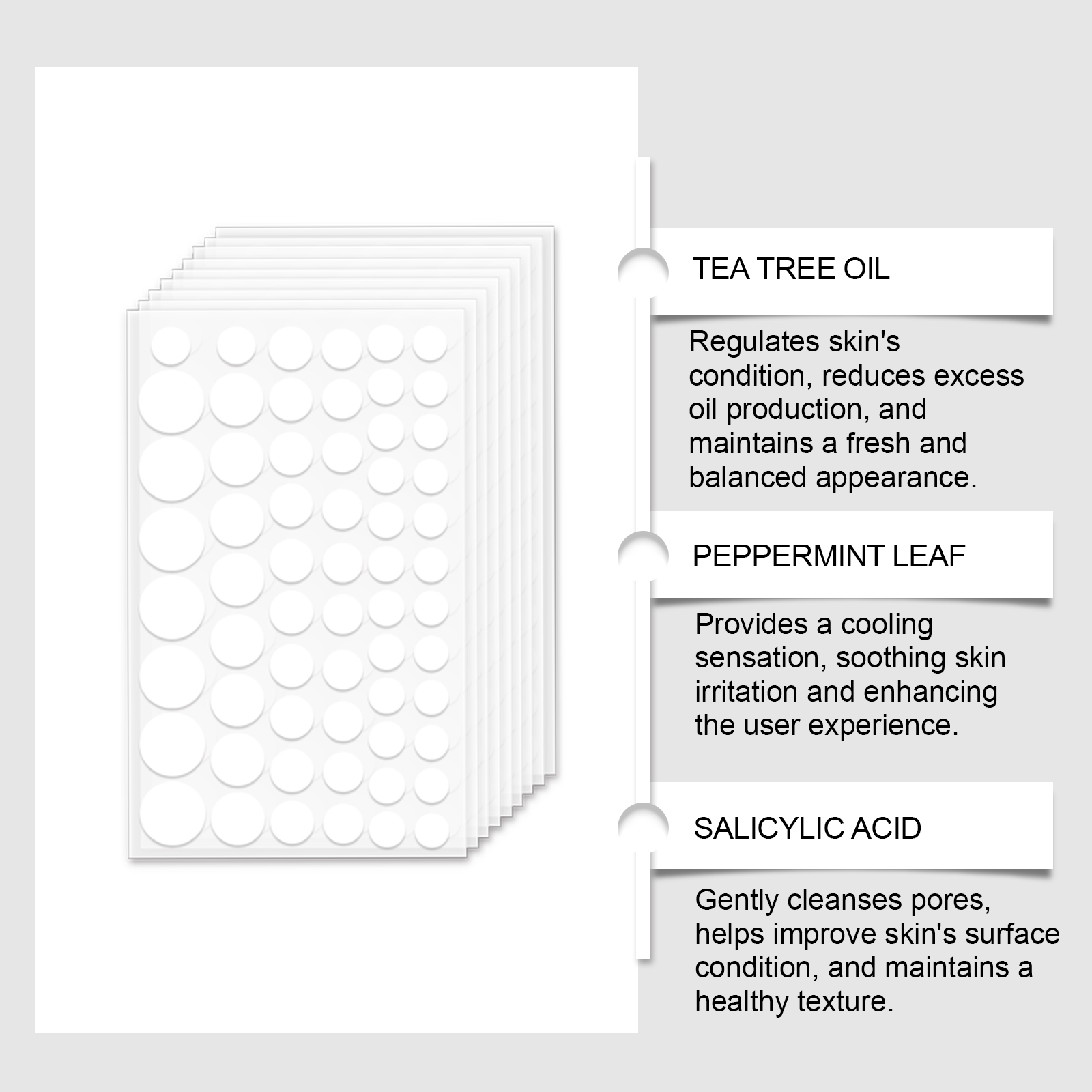 目に見えないハイドロコロイドニキビパッチ、ニキビ除去、防水、 - Tea Tree Spot Treatment のレビューと価格